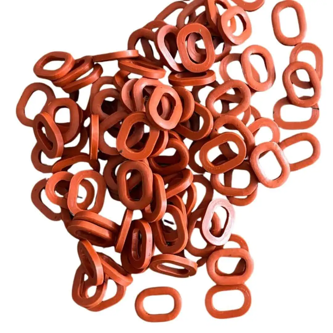 Sello ovalado tipo D-Ring hule silicón naranja - Imagen 2